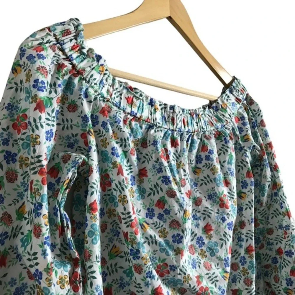 J.Crew Liberty Fabric Size‎ 2 Edenham Floral Blouse Cotton Cottagecore Boho